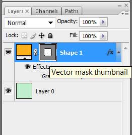 Выделение векторной маски на слое в Photoshop