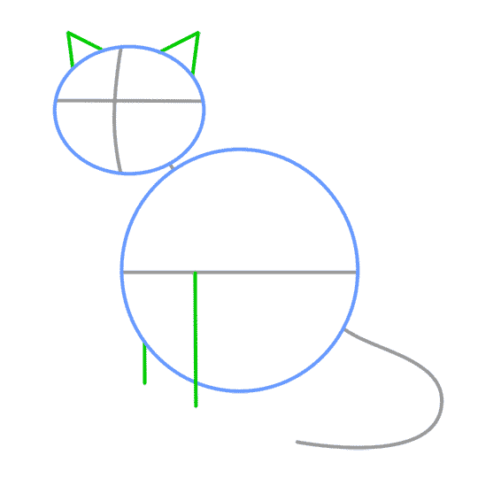как нарисовать мультяшную кошку